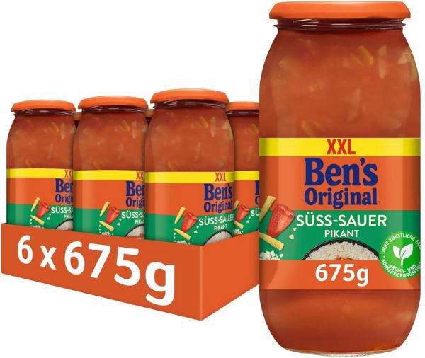 🔥 Schnell sein! 6er Pack Bens Original Sauce Süss Sauer Pikant, je 675g ab 8,86€ (statt 18€)