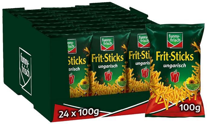 🔥 24 x 100g funny frisch Frit Sticks ungarisch ab 18,57€ (statt 41€)   Nur 0,77€ pro Tüte!