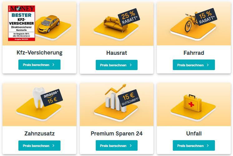 HUK24:  25% auf Privathaftpflicht & Hausrat oder 15% auf Fahrrad + 15€ Amazon Gutscheine