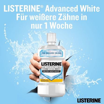 😁 6er Pack Listerine Advanced White Mild  Mundspülung ab 19,66€ (statt 30€)