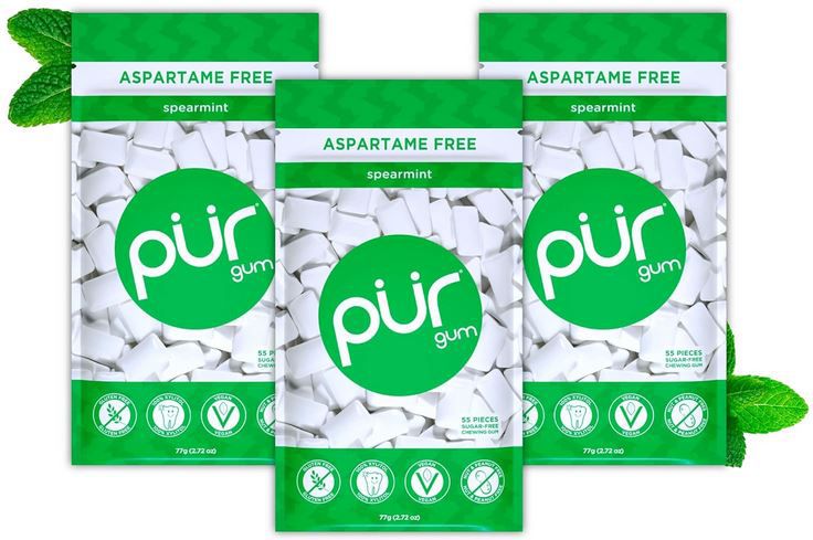 3 x 55er Pack PUR Gum Zuckerfreier Kaugummi, Spearmint ab 8,87€ (statt 12€)