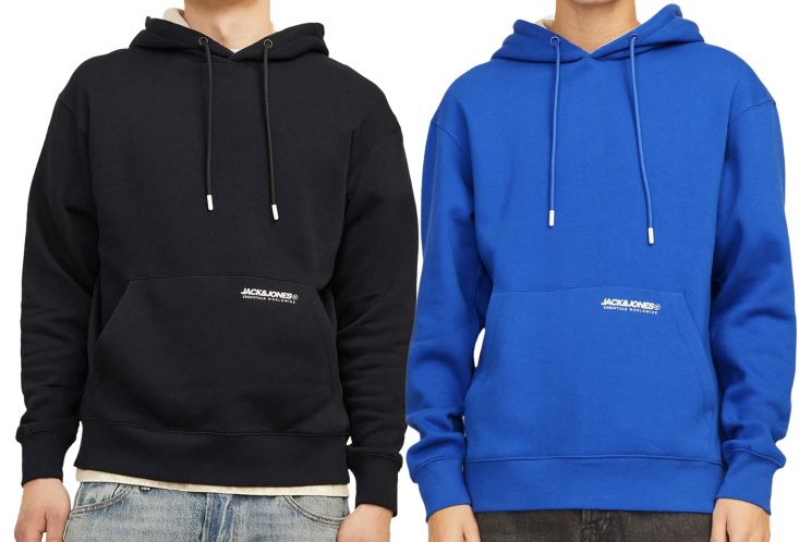 2x JACK & JONES Elegacy Hoodie in Blau oder Schwarz für 31,36€ (statt 48€)