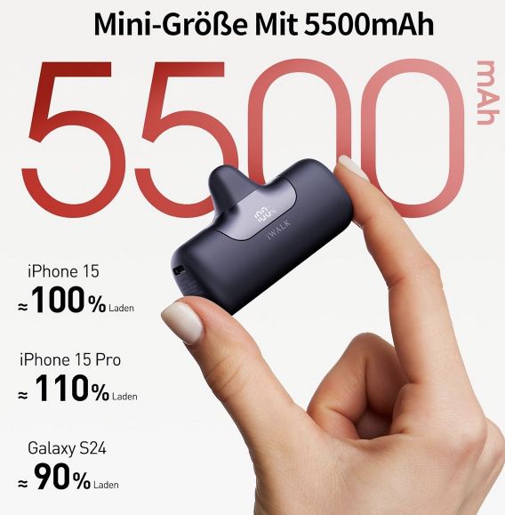 iWALK 5.500mAh Mini USB C Powerbank mit 22.5W für 19,79€ (statt 33€)