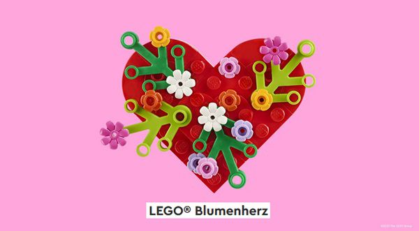 Gratis: LEGO Blumenherz bei Bauaktion in LEGO® Stores am 12. & 13.2.