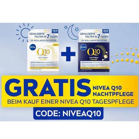 NIVEA Q10 Tagespflege + Q10 Nachtpflege GRATIS für 18€ (statt 32€)