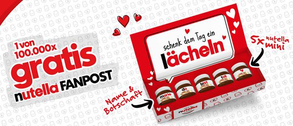 Mit Kauf von Nutella personalisierte Fanpost gratis abstauben