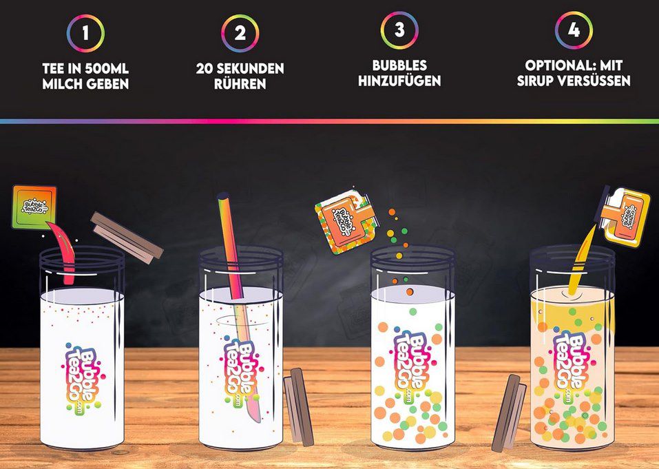 🧋 BubbleTea2Go Boba Set mit 10 Tee  & 4 Bobasorten für 14,99€ (statt 30€)