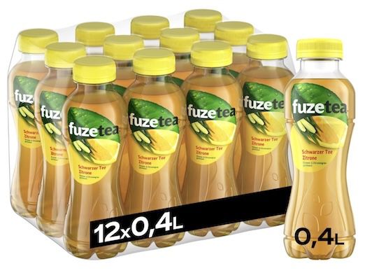 12x 400ml Fuze Tea Schwarzer Tee Zitrone  & Zitronengras ab 8,99€ (statt 13€)