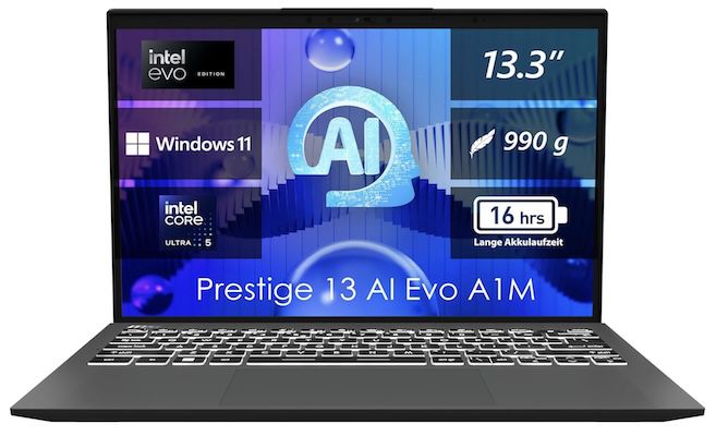 🧑‍💻 MSI Prestige 13 AI Evo Business Laptop mit 16/512 GB für 799€ (statt 930€)