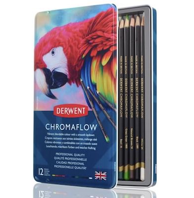 12er Pack Derwent Chromaflow Buntstifte in Metallbox für 10,99€ (statt 20€)