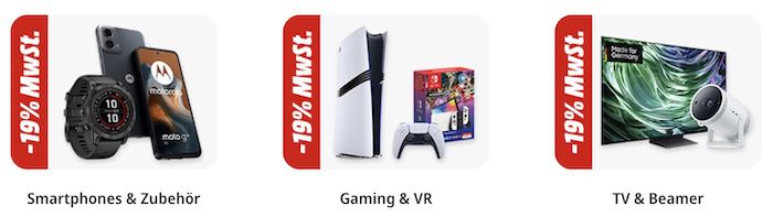 🔥 MediaMarkt / Saturn 19% MwSt. geschenkt   15,97% Rabatt auf LG, Sony, Miele uvm.