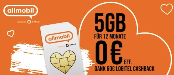 Für Wenig Surfer 🔥 Vodafone Allnet 5GB LTE für eff. 2,49€ mtl. dank 60€ Cashback