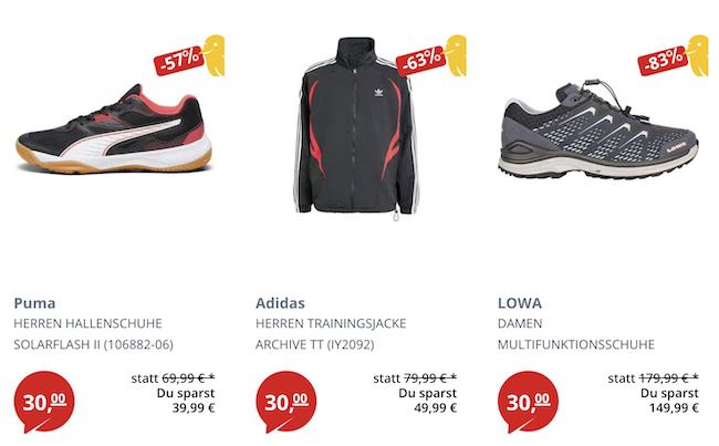 👕 PickSport 30€ Fixpreis Sale mit Restgrößen   z.B. adidas Run 70s (statt 50€)