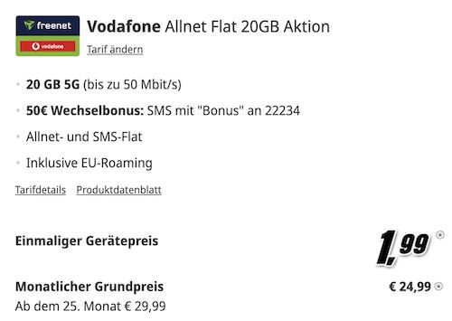 🔥 Samsung S24 5G für 1,99€ + Vodafone 20GB 5G für 24,99€ mtl. + 50€ Bonus