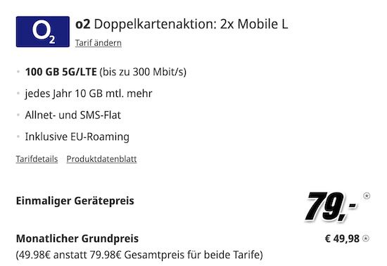 🍏 Apple iPhone 16 Pro für 79€ + 2x o2 Allnet 100GB 5G für 49,98€ mtl