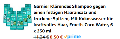 6x Garnier Klärendes Shampoo gegen fettigen Haaransatz ab 8,50€ (statt 16€)