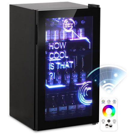 HCK Getränkekühlschrank mit Cyberpunk RGB Beleuchtung, 98L für 422,92€ (statt 500€)