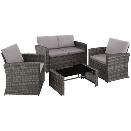 tectake Rattan Gartenmöbel Lounge Set für 195,32€ (statt 230€)