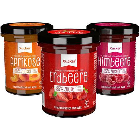 3er Pack Xucker Marmelade – Erdbeere, Aprikose & Himbeere für 12,74€ (statt 15€)