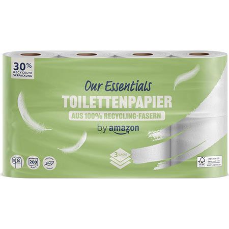 🧻 4 x 8 Rollen by Amazon ECO Toilettenpapier, 3-lagig ab 8,53€ (statt 12€)