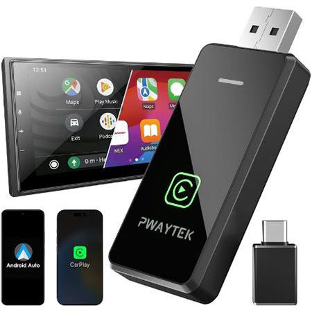 Pwaytek Wireless Android Auto & Carplay Adapter ab 2015 für 24,99€ (statt 50€)