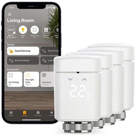 4er Set Eve Thermo Smartes Heizkörperthermostat (Apple Home) für 211,73€ (statt 280€)