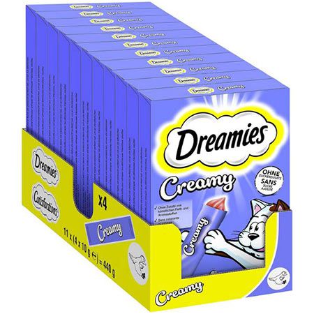 🐈 11 x 4er Pack Dreamies Creamy Snacks mit Ente ab 8,71€ (statt 13€)