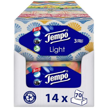 🤧 14 x 70er Pack Tempo Light Box Taschentücher ab 13,09€ (statt 23€)