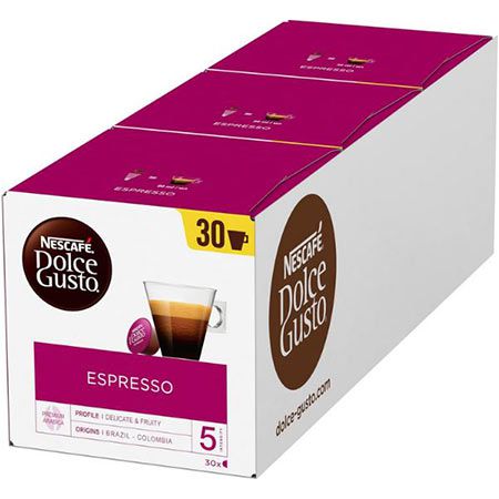 ☕ 3 x 30er Pack Nescafe Dolce Gusto Espresso Kapseln ab 23,71€ (statt 29€)