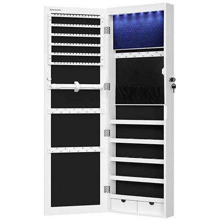 Songmics Eleganter Schmuckschrank mit Spiegel zum Aufhängen für 62,99€ (statt 76€)