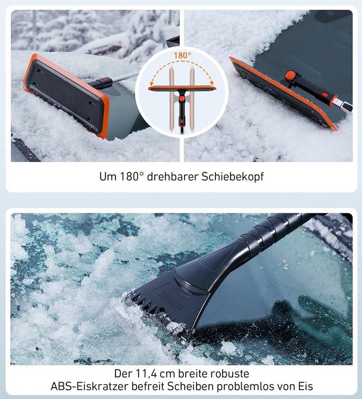 AstroAI 2in1 Schneebesen und abnehmbarer Eiskratzer (119cm) für 9,49€ (statt 19€)