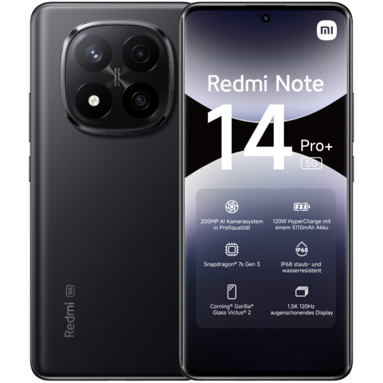 😱 WOW! Xiaomi Redmi Note 14 Pro+ für 1€ + o2 25GB Flat für 14,99€ mtl.