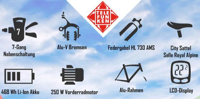 Nur Heute: Telefunken E Bike Multitalent RC657 S, 28 100km für 927,90€ (statt 1.067€)