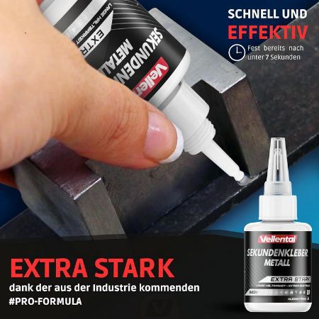 ⛓️‍💥 Vellental Metall  Sekundenkleber, Extra Stark, 30g ab 6,74€ (statt 11€)