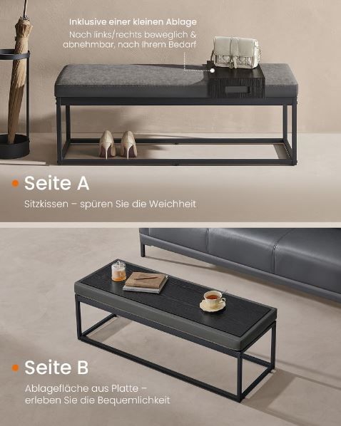 Songmics Home Kunstleder Sitzbank mit Stauraum für 53,99€ (statt 64€)