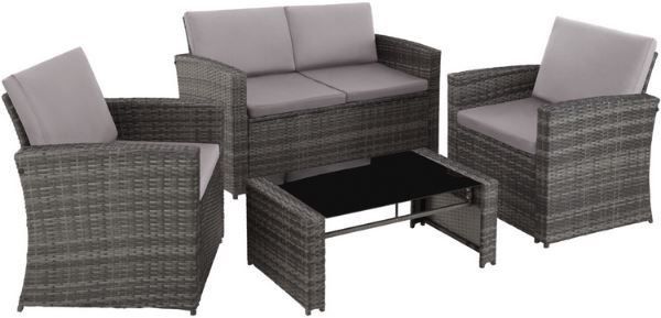 tectake Rattan Gartenmöbel Lounge Set für 195,32€ (statt 230€)