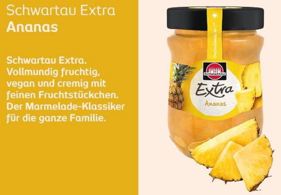 🍍 Schwartau Extra Ananas Konfitüre, 340g ab 1,39€ (statt 3€)