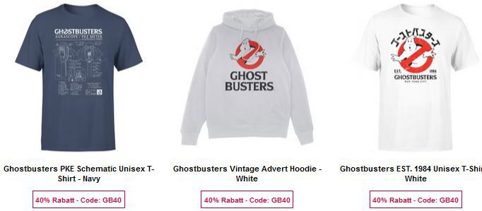 👻 Zavvi: 40% Rabatt auf Ghostbusters Kleidung   z.B. Hoodie ab 24,89€ (statt 41€)