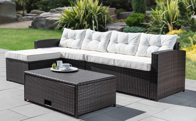 🔥 HC Garten Ecklounge mit Stauraum inkl. Auflage, 9tlg. für 215,50€ (statt 439€)