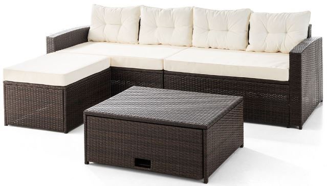 🔥 HC Garten Ecklounge mit Stauraum inkl. Auflage, 9tlg. für 215,50€ (statt 439€)