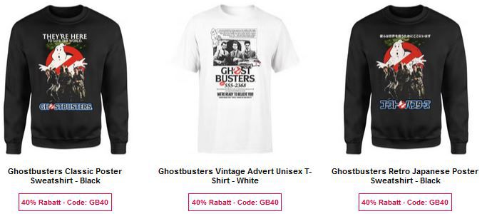 👻 Zavvi: 40% Rabatt auf Ghostbusters Kleidung   z.B. Hoodie ab 24,89€ (statt 41€)