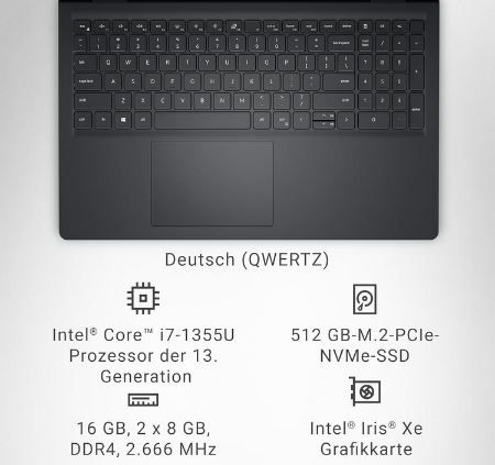 💻 Dell Inspiron 15 (3530) Laptop mit 15,6 FHD 120Hz, i7 1355U für 549€ (statt 679€)