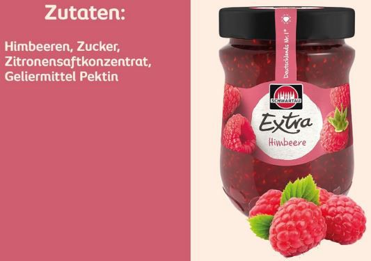 😋 Schwartau Extra Konfitüre Himbeere, 340g ab 1,60€ (statt 3€)