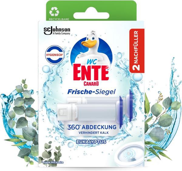 🚽 2er Pack WC Ente Frische Siegel Eukalyptus Nachfüller für 2,99€ (statt 4€)