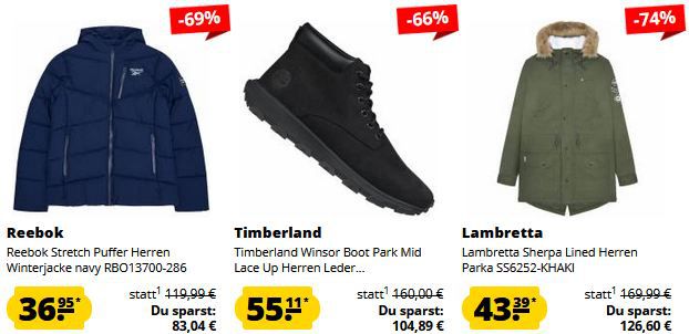 🔥 SportSpar Winterschlussverkauf bis  95%    z.B. Timberland Windbreaker 20,45€ (statt 50€)