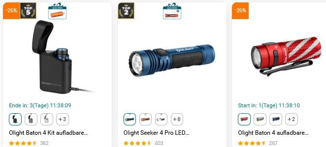 💡 Olight Store: 20% Valentinstag Rabatt auf fast ALLES   z.B. Olight Baton Turbo 57€ (statt 68€)