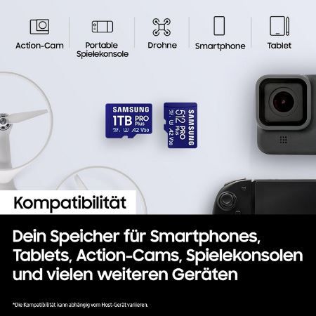 💾 Samsung PRO Plus microSD Karte + Adapter, 1TB für 88,23€ (statt 98€)