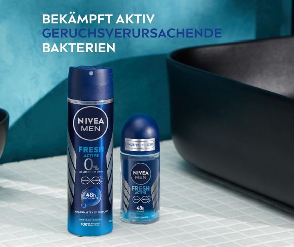 Nivea Men Fresh Active Deo Spray, 150ml ab 1,50€ (statt 3€)