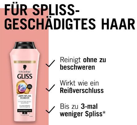 Gliss Anti Spliss Wunder Shampoo, 250ml ab 1,98€ (statt 3€)