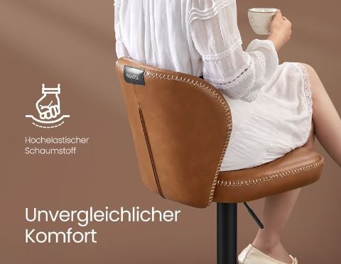 2er Set VASAGLE Barhocker mit Rückenlehne für 88,99€ (statt 110€)